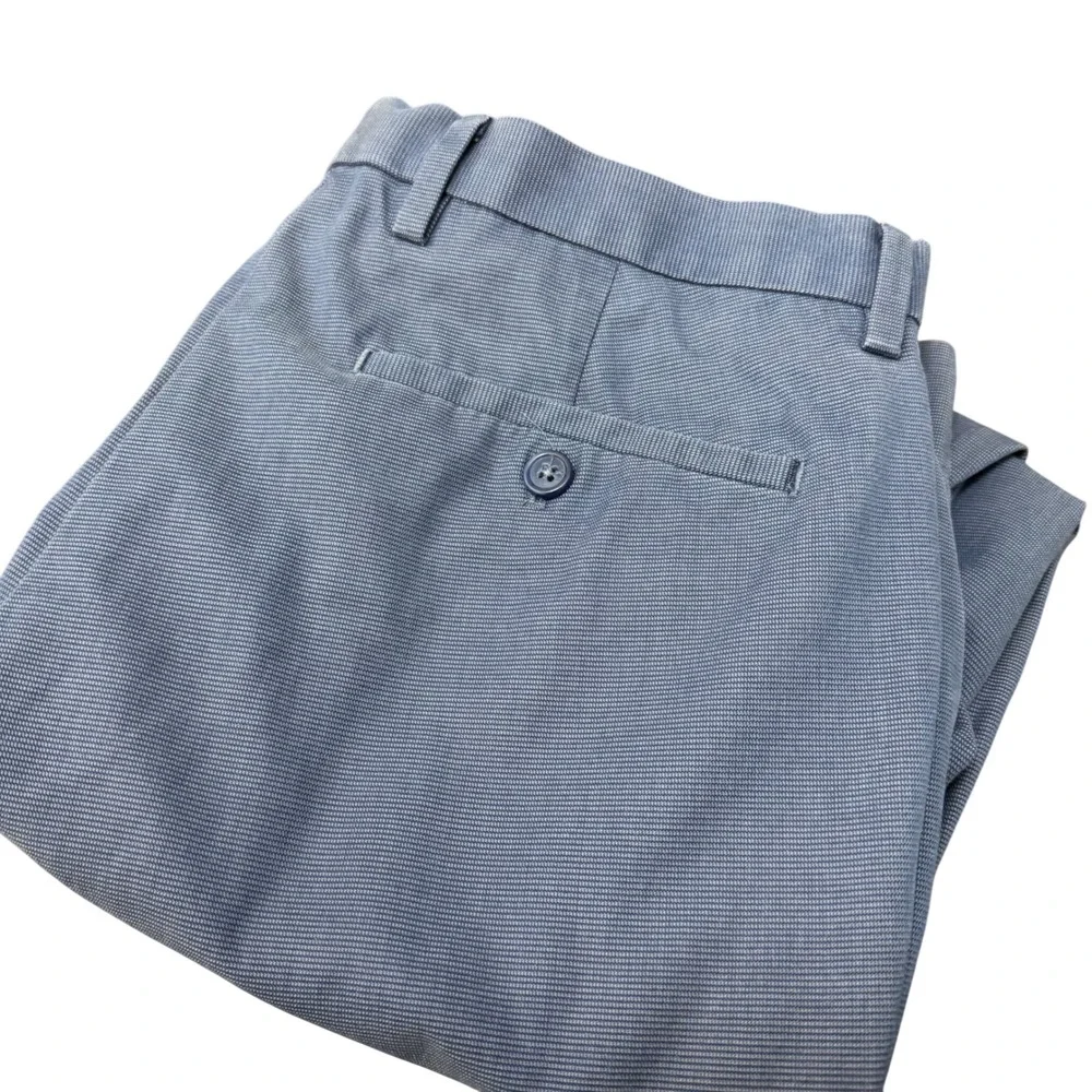 Banana Republic Mens Blue Non-Iron Slim Fit Textured Chino Dress Pants 31x32